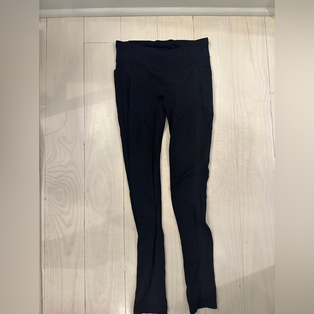 Lu Lu lemon Black wunder train leggings-  mid rise - size 4